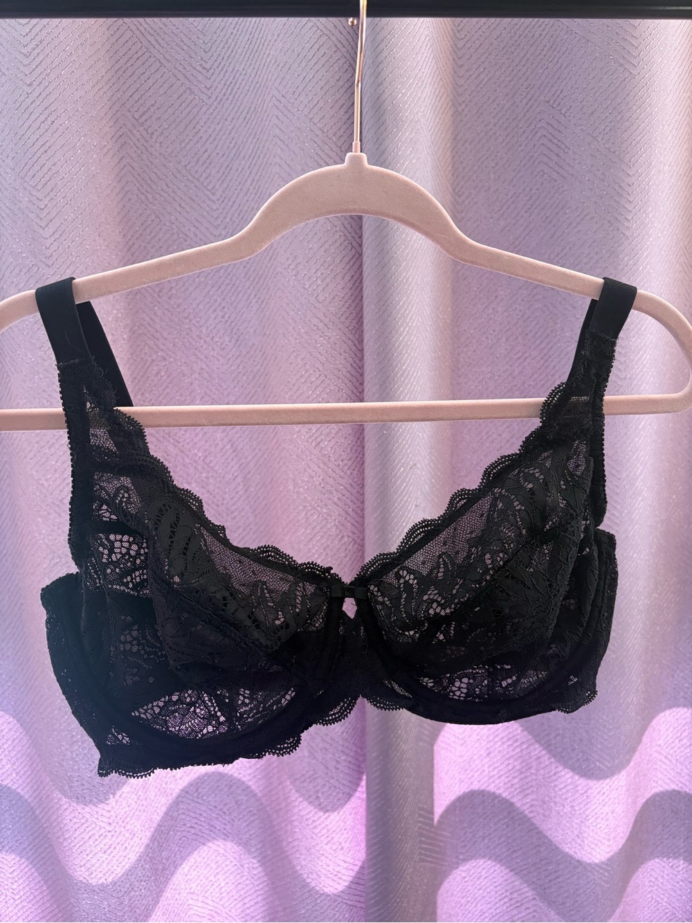 Lace Underwire Bra - Black